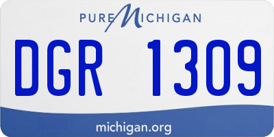 MI license plate DGR1309