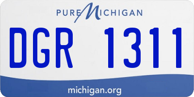 MI license plate DGR1311