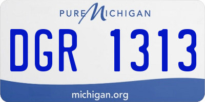 MI license plate DGR1313