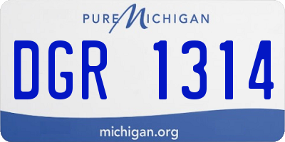 MI license plate DGR1314