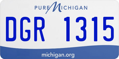 MI license plate DGR1315