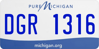 MI license plate DGR1316