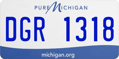 MI license plate DGR1318