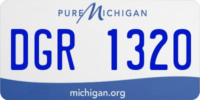 MI license plate DGR1320