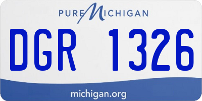MI license plate DGR1326
