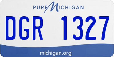 MI license plate DGR1327