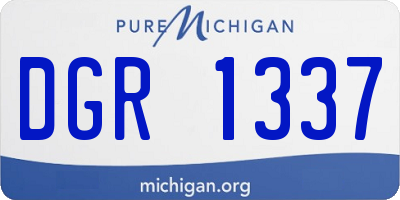 MI license plate DGR1337