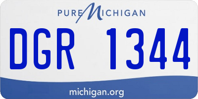 MI license plate DGR1344