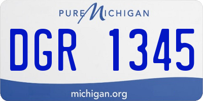 MI license plate DGR1345