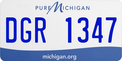 MI license plate DGR1347