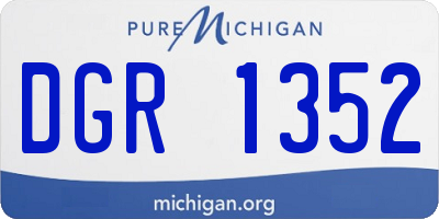MI license plate DGR1352