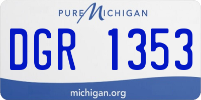 MI license plate DGR1353