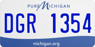 MI license plate DGR1354