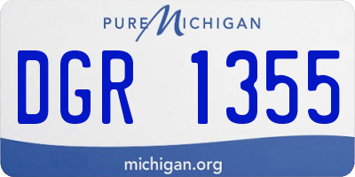 MI license plate DGR1355