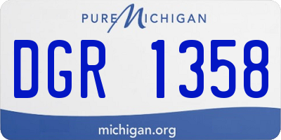 MI license plate DGR1358