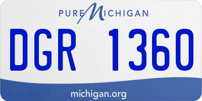 MI license plate DGR1360