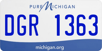 MI license plate DGR1363