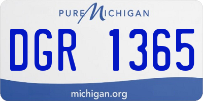 MI license plate DGR1365