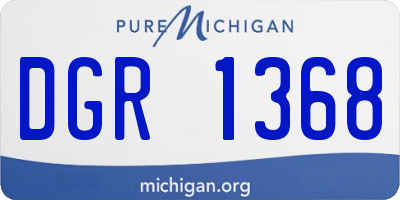 MI license plate DGR1368