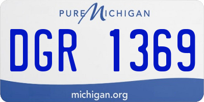 MI license plate DGR1369