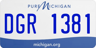MI license plate DGR1381