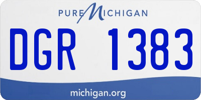MI license plate DGR1383