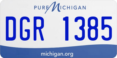 MI license plate DGR1385