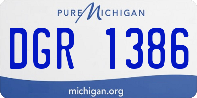MI license plate DGR1386