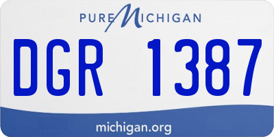 MI license plate DGR1387