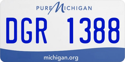 MI license plate DGR1388