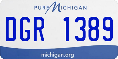 MI license plate DGR1389