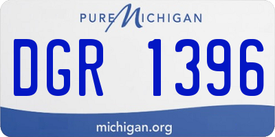 MI license plate DGR1396