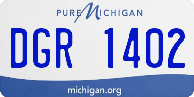 MI license plate DGR1402