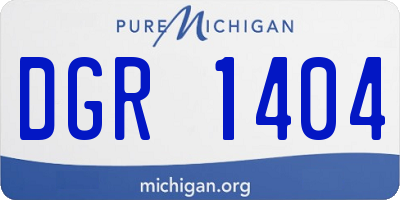 MI license plate DGR1404