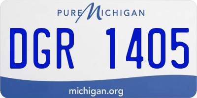MI license plate DGR1405