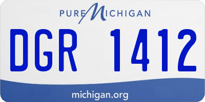 MI license plate DGR1412