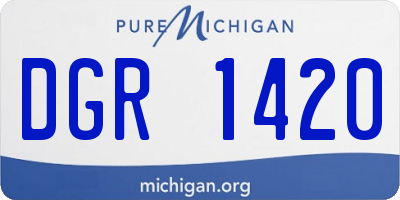 MI license plate DGR1420