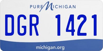 MI license plate DGR1421