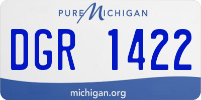MI license plate DGR1422