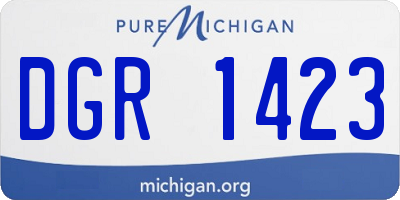 MI license plate DGR1423