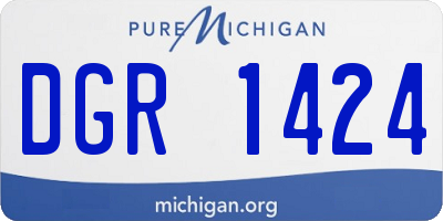 MI license plate DGR1424