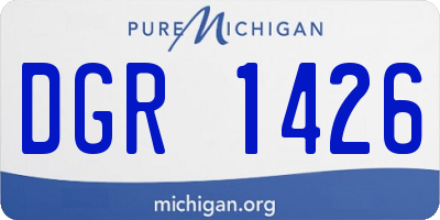 MI license plate DGR1426