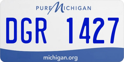 MI license plate DGR1427