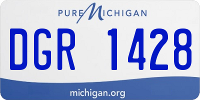 MI license plate DGR1428