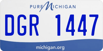 MI license plate DGR1447