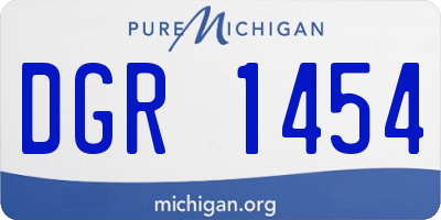 MI license plate DGR1454