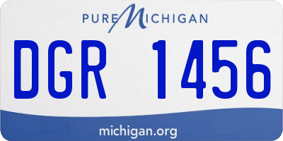 MI license plate DGR1456