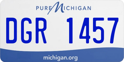 MI license plate DGR1457