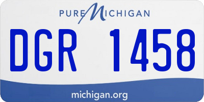 MI license plate DGR1458