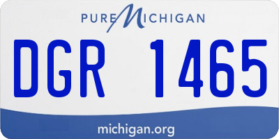 MI license plate DGR1465